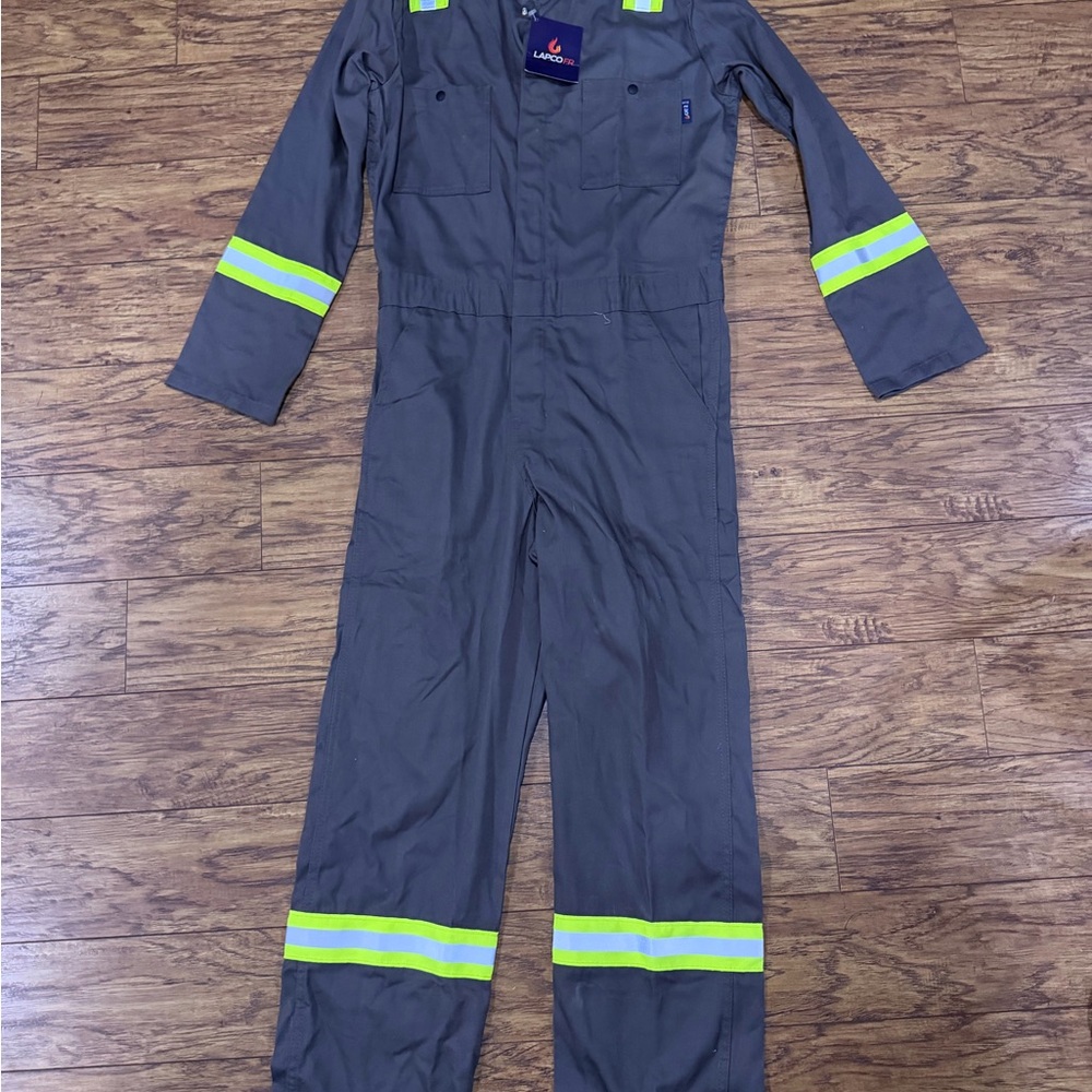 Gray Coverall with Reflective Stripes CAT2